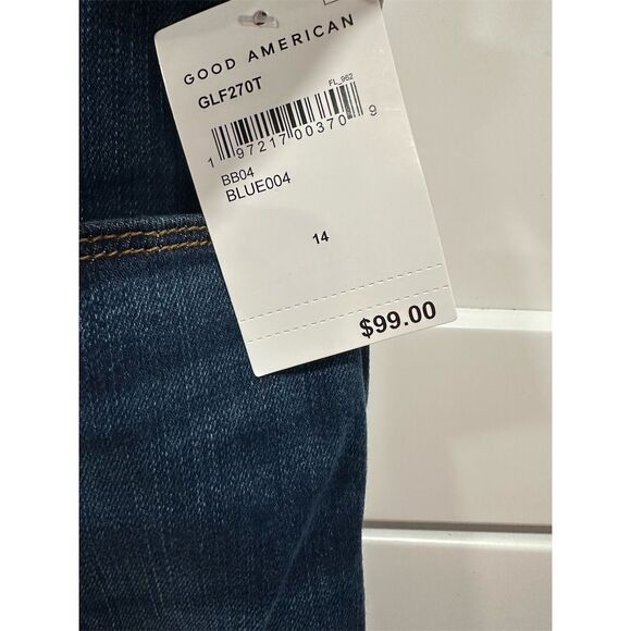 NWT Good American Women's Flare Jeans Size 14 Blue‎ Mid-Rise Denim - Picture 2 of 5